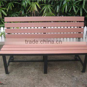 Metal leg garden bench with wood plastic composite slat bench seat