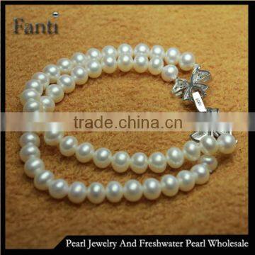 River pearl bracelet 8-9mm AAAA round freshwater pearl breacelet