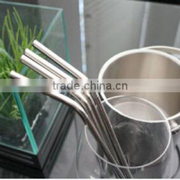 Mirror polished bent stainless steel straw