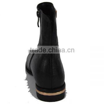 Boots on Sale Black Boots Puppy Heel Leather Ankle Boots photo-6