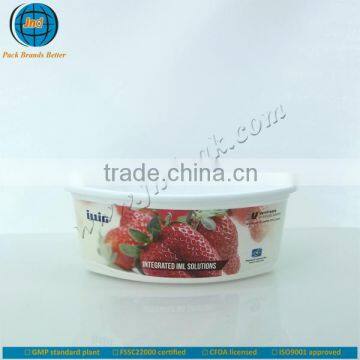 Injection moulding plastic yogurt cup with FSSC 22000 certified by GMP standard plant and offset printing