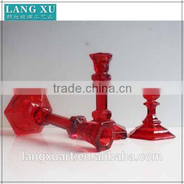 More Sizes Cheap Tall Red Long Stem Glass Candle Holder photo-3