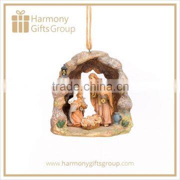 Polyresin Nativity Figures Stone Scene Ornament