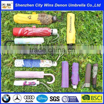 High quality custom printing windproof portable size folding manual umbrella for exportation overseas