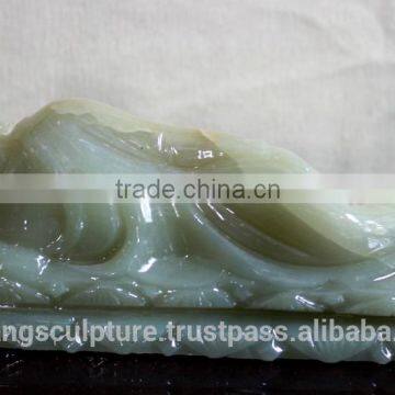 Green onyx lying Buddha stone statue DSF-HS51