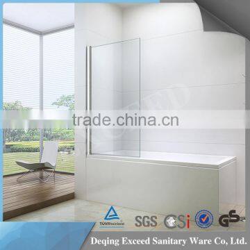 Frameless glass shower screen for bathtub
