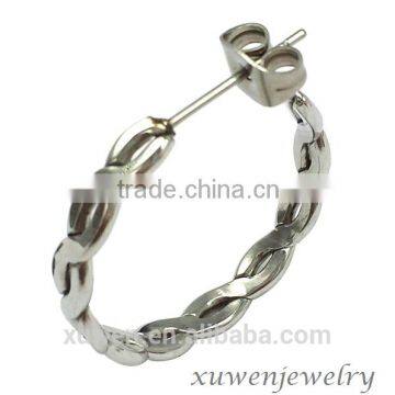 women braided round stainless steel earring models                        
                                                                                Supplier's Choice