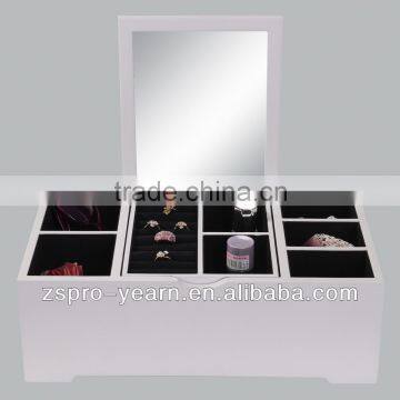 Brand-New Wooden Cosmetic Jewelry Box with Mirror