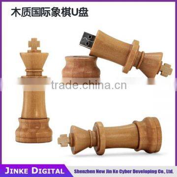 New product brand with thumb up wooden chess USB 2.0 pen Drive enough 4G 8G 16G 32G