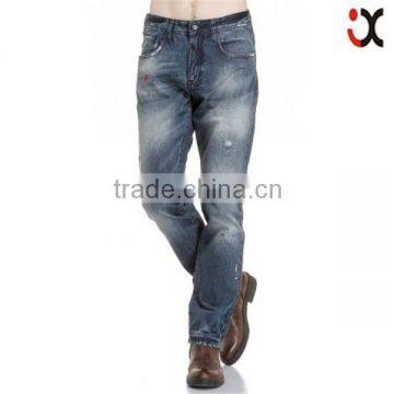 hand brush straight pants waist vintage fashion men wholesale cheap jeans factory JXQ274