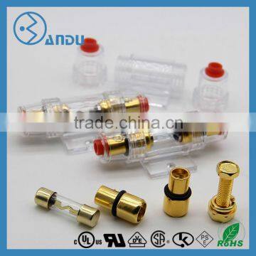 Silver Gold Plated Audio Fuse Holder 10*38 mm Glass Fuse Big Fuse photo-3