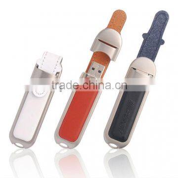 Factory promotion, leather USB flash drives