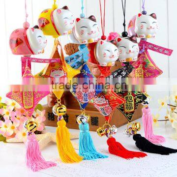 Quality new years eve decorations new style of lucky cat hanging knots