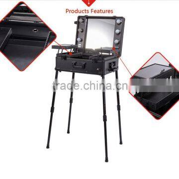 Wholesale Premium Professional Aluminum Beauty Kit Case Trolley Rolling Makeup Case photo-4
