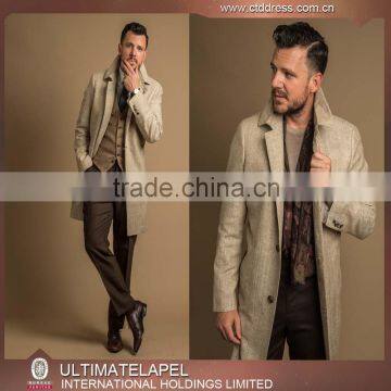 Fresh Linen Fabric Custom Made SlimFit Latest Design Men Long Coat