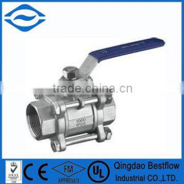 Stainless steel ss316 3pc ball valve