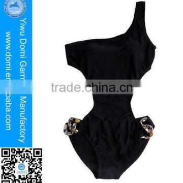 Popular women low back one piece strap accessories swimwear
