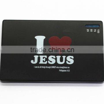 High quality credit card power bank 1800mah, handy super slim power bank portable with led indicator