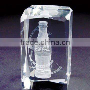 pure 3d laser crystal cocacola bottles for bottle engrave (R-0061))