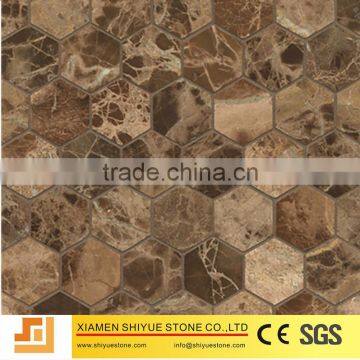 Dark Emperador Marble Stone Mosaic Tile