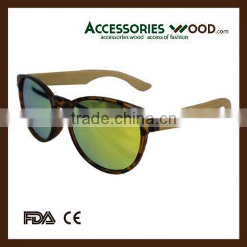 Round Wood Frame Sunglases UV400 Eyewear Custom Wooden Sunglasses