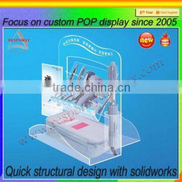 chain store PMMA cosmetics display stand with good quality and price