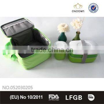 PP cup with the same clolr bento box and cooler bag