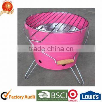 Garden BBQ Roasting Bucket Grill Coloful Barbecur Charcoal Grill Painting Coated Roasting Oven Mini Portable Grill Fire Box