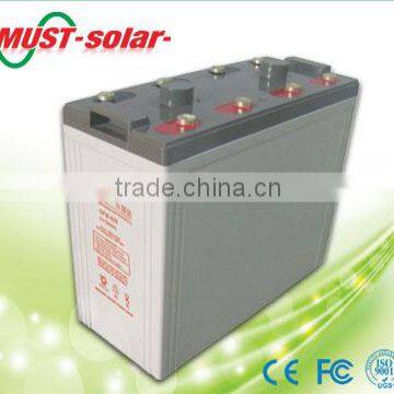 <MUST Solar>High quality 2V 200AH Lead acid battery for security system