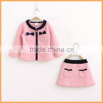 simple designs woolen autumn suit for girls