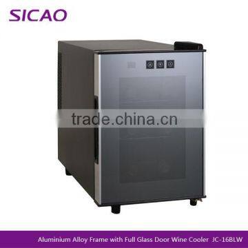 Glass Aluminium Display Cabinet Wine Fridge, led touch display mini table top wine cooler