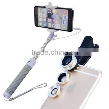 Apexel Camera Lens 3 in 1, Fisheye Lens for Mobile Phone, Selfie Stick With 3.5mm Cable for All Phones photo-4