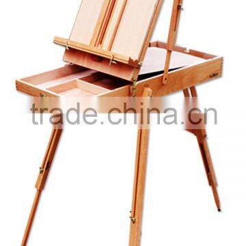 French Easel Wooden Sketch Box Portable Folding Art Artist Tripod Painters Easel, perfect travel companion