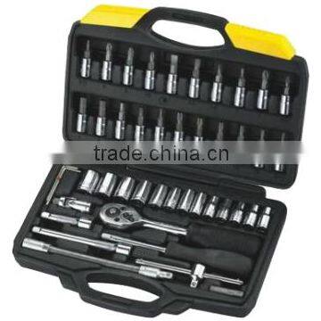 Industrial Grade Socket Set 46 pcs 1/4" Chrome Vanadium Screwdriver