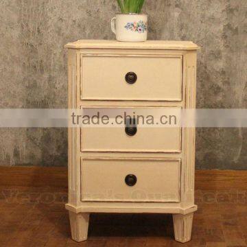 Antique Bedside Tables - Wilma Small Bedside With Antique White Paint Finish