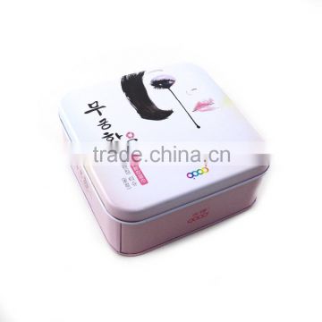 Factory sale square gift packing antique metal tin