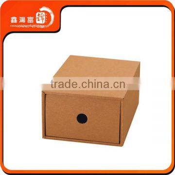 Custom craft brown paper drawer box in packaging box for shoe