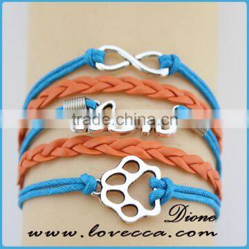 Colorful wholesale leather rope personalized womens leather bracelets