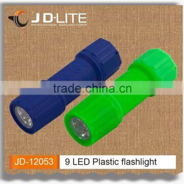 9led plastic small led flashlight for kids high quality led torch light