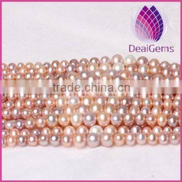 AAA2 Grade natural 5.0-9.0mm mix color nealy round freshwater pearl for making necklace