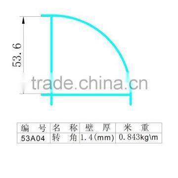 aluminum extruded profiles for window corner of 53A series casement window