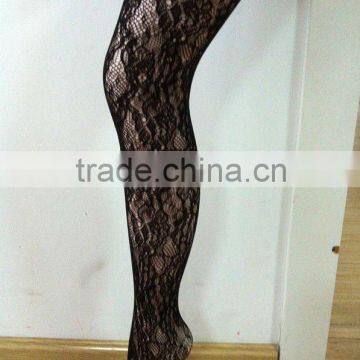 Black flower design and fashion pretty tights pantyhose