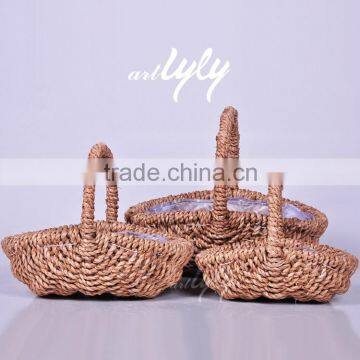 2015 cheap wicker garden basket with handle