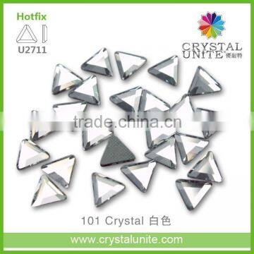 Crystal Clear Triangle Flat Back Glass Stone Hotfix Strass U2711