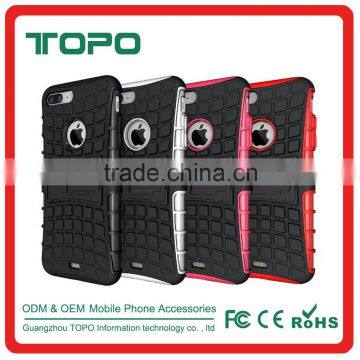Hot product Stand 2 in 1 Shockproof PC TPU hybrid case kickstand Mobile Phone Case for iphone 7 plus case