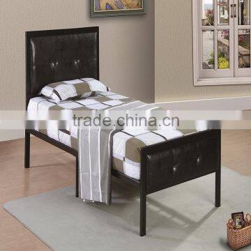 Modern Classical Home furniture leather metal bed Single Beds