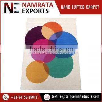 Best Quality Multi Colour Circles design Hand Tufted Cut Pile Wool Carpet