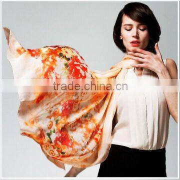 Custom Design 100% Polyester Silk Printing Scarf