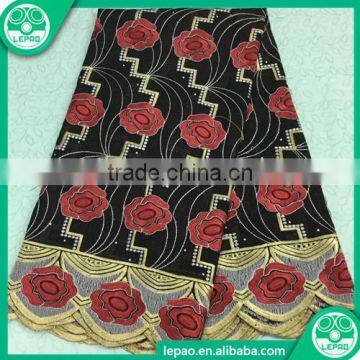 African Embroidery Women's Cotton Damask Bazin Riche Ghalila for Georges Kaftan Lady Dress Fabric