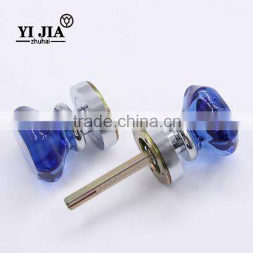 2 1/6 inch light blue octagon shape polished chrome interior glass door handles